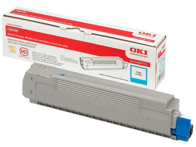 Compatible 43487711 OKI toner Cyan  for C8600/ C8800